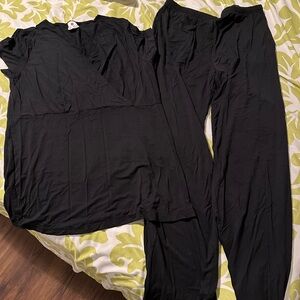 Love and Fit Black Women’s Pajama Set - Nursing Friendly